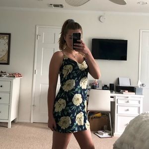 Navy blue Hawaiian dress. NWOT.